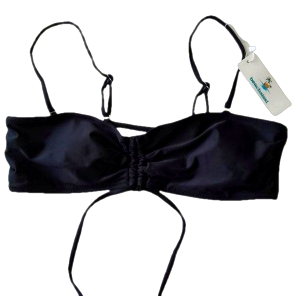 BEACHSISSI Bandeau Bikini Top BLK NWT  Sz M